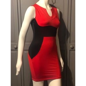 NWT Red/black sexy, mini, bodycon dress- stretchy